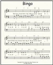 Bingo Piano Sheet Music Free All The Bingo Lyrics For Music In The Classroom For Those Teachers Who Use Piano Sheet Music Free Sheet Music Piano Sheet Music