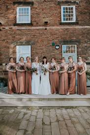 Copper Greenery Industrial Winter Wedding At The West Mill Derby Styled By The Vintage House That Could Asos Bridesmaid Fall Wedding Bridesmaids Wedding Bridesmaid Dresses