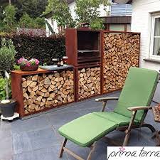 Prima Terra Kaminholzregal Kaminholzunterstand Brennholzregal Kaminholz Aufbewahrung Bausatz Edelrost Masse 158x Kaminholzregal Gartenstuhle Kaminholzunterstand