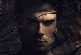 Ian Somerhalder as Damon, black, ian somerhalder, man, veil, dark, tv  series, damon, fantasy, actor, vampire diaries, male HD wallpaper