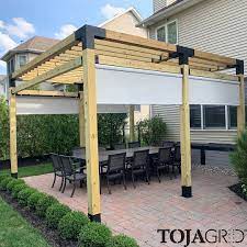 Toja Grid On Instagram Customer Review It Was A Great Weekend Project And Gives Us Some Much Needed Shade O In 2020 Outdoor Pergola Backyard Shade Backyard Pergola
