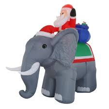 10 5 Lighted Giant Santa On Elephant You Can Locate More Details By Visiting The Picture Web Link Th Christmas Inflatables Holiday Yard Decor Elephant Toy