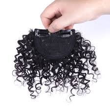 3.6 out of 5 stars 2,270. 100 Human Hair Bangs Clip In Afro Kinky Curly Fringe Hair Piece Hair Extensions