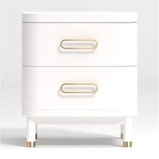 Baisley 2 drawer rattan nightstand item: Kids Arlo White And Gold Nightstand Reviews Crate And Barrel