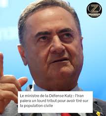 Minis defans peyi Izrayèl la ,pwomèt yo ap fè Iran peye atak yo fè sou  sivil yo chè.