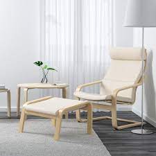Poang Armchair Birch Veneer Glose Off White Ikea Ikea Chair Chair And Ottoman Leather Armchair