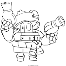 Change the appearance of your brawler by choosing from the many skins available: Brawl Stars Coloring Page