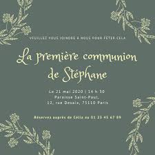 Personnalisez nos modèles de carte d'invitation ou de remerciement avec vos propres photos. Faire Part Invitations De Communion Modeles Gratuits Canva