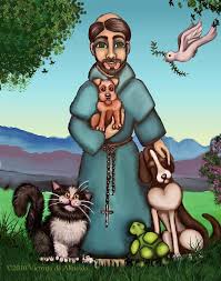St Francis Libertys Blessing Painting St Francis Libertys Blessing Fine Art Print St Francis Dog Art Animal Paintings
