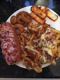 Mix and set aside to marinade. Takeaway Onion Rings Halloumi Fries Potato Fries Topped With Cheese And Chilli Beef And Habanero Slaw Topped Hot Dog Uk Food