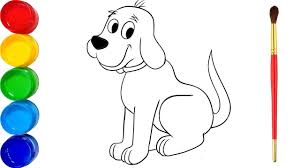 Find more dog coloring page for kids pictures from our search. Easy Drawing For Kids Draw And Color The Dog Learn Coloring For Children Youtube