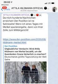 Attila klaus peter hildmann (* 22. Der Postillon On Twitter Feedback Von Attila Hildmann In Seinem Telegram Kanal Zu Https T Co Ivitlqk74d Hildmann Lugt Er Muss Naturlich Behaupten Das An Unserer Recherche Nichts Dran Sei Andernfalls Dreht Ihm Merkel Den Geldhahn