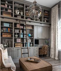 Home Office Library A La Restoration Hardware Gray Home Offices Home Office Design Home Library Design