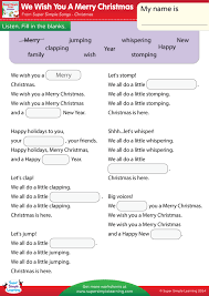 Since i focused on this, my esl christmas. We Wish You A Merry Christmas Worksheet Fill In The Blanks Super Simple