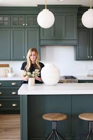 green kitchen cabinets