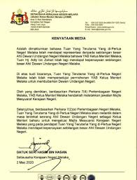 Maybe you would like to learn more about one of these? Bernama Tv On Twitter Yang Dipertua Negeri Melaka Tidak Bersetuju Permohonan Ketua Menteri Bubar Dun Suk Melaka