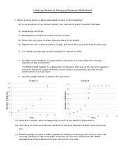 Worksheet and answer sheet x4: 07 Limiting Factors Worksheet Doc Limiting Factors Carrying Capacity Worksheet 1 What Limiting Factor Is Being Described In Each Of The Following A A Course Hero