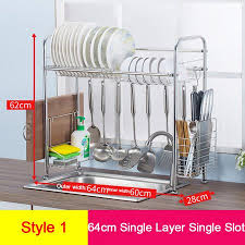 Perfect for air drying dishes, rinsing fruit and vegetables and defrosting food directly over the sink. Stainless Steel Dish Drain Rack Over The Sink Dish Rack Dishes Drying Shelf Kitchen Supplies Storage Rack For Single Double Sink Walmart Canada