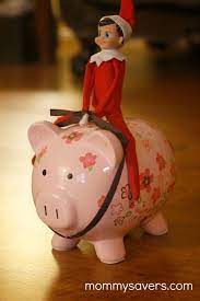Toy bank elves are working hard to sort toys for families this christmas. Elf On The Shelf Ideas Piggy Bank Elf Elf On The Shelf Shelves