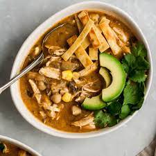 Chicken, poblano peppers, mild green chilis, corn, and white kidney beans are slow simmered in a savory chicken base. Healthy White Chicken Chili Ambitious Kitchen