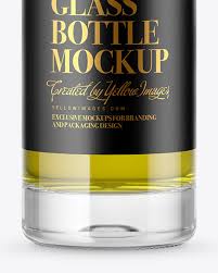 Clear Glass Olive Oil Bottle Mockup In Bottle Mockups On Yellow Images Object Mockups