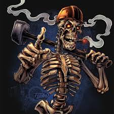 Skeleton Construction Worker I Illustrated A Few Years Back For A Renovation Magazine This Guy Is Availabe For Licesning Let In 2020 Skull Art Skeleton Art Artwork