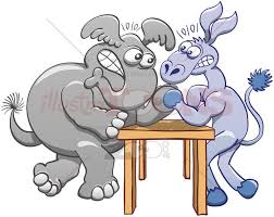 Donkey And Elephant In An Arm Wrestling Match Illustratoons Arms Wrestling Elephant