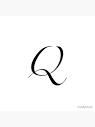 Letter Q in big cursive font" Pin for Sale by ComfyCloud | Redbubble