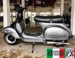 Metallic Grey Vespa Px Custom Modified Tuned Shahrulsham69 Vespa Px