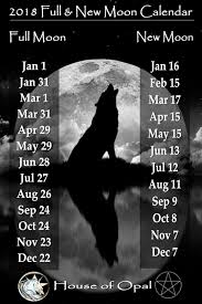 2018 Full New Moon Calendar Moon Calendar New Moon