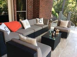 Sunbrella Taupe With Black Wicker Ohana Deep Seating Set Ohana Patio Furniture Wicker Patio Furniture Set Wicker Dining Chairs