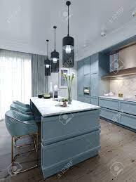 We did not find results for: Modern Trendy Kitchen With Light Blue Faded Coral Color Furniture Stock Photo Picture And Royalty Free Image Image 150359025
