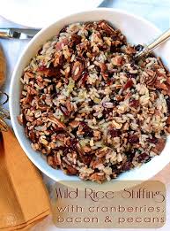 This savory stuffing recipe and the turkey roasting method are hers. Wild Rice Stuffing With Cranberries Bacon And Pecans Stuffing Recipes For Thanksgiving Stuffing Recipes Delicious Stuffing Recipe