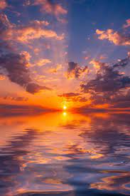 Download Wallpaper 800x1200 Sea Sunset Horizon Sun Reflection Clouds Iphone 4s 4 For Parallax Hd Background View Wallpaper Sky Aesthetic Sunset Wallpaper