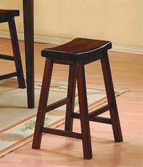 2 Home Elegance Saddleback Cherry Solid Seat Stools Bar Stools Stool Homelegance