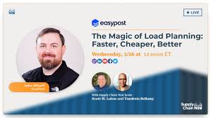 On March 26th at 12 PM ET, Supply Chain Now hosts Scott Luton and Tandreia  Bellamy will be joined by John Wharff, EasyPost Sales Engineer, to uncover  the secrets of smarter load