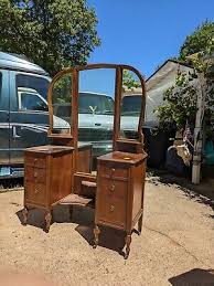 Tri Fold Antique Burle Walnut Vanity