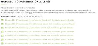 6 találatos szelvény nem volt; Minimumgarancias Hatoslotto Kombinaciok
