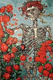 Grateful Dead S Skull And Roses Painting By Artist Matt Pecson Acrylic Painting Original Painting Canvas Wall Art Hippie Painting Rose Painting Art