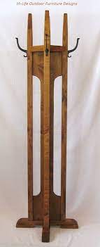 Handmade Coat Tree With Shelf Alder Wood 4 Cast Iron Hook Hat Stand Hall Tree Coat Rack Mission Arts Crafts The Coat Tree Standing Coat Rack Coat Rack