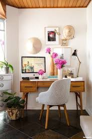 The Wood Ceiling Helps To Warm Up A Mid Century Modern Home Office A Home Office Decor Eclectic Home Home Office Design