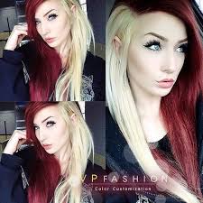 Half Red Half Blonde Hair Love Love It Edgy Hair Hair Styles Dyed Hair
