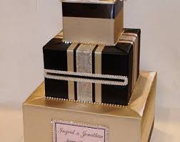 Black And Gold Card Box Roaring 20s Great Gatsby Theme Black And Gold Card Box Etsy In 2020 Card Box Wedding Gold Card Box Snowflake Wedding Theme