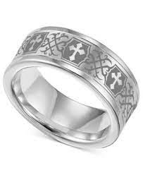 Mens Black Cross Wedding Band Men S White Tungsten Ring Laser Detailed Celtic Cross Wed White Tungsten Ring Tungsten Carbide Wedding Bands Rings For Men