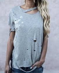 Pin On Short Sleeve T Shirt With Holes For Ladies