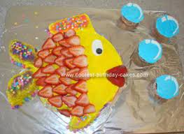 41 pieces gone fishing cupcake topper happy birthday cake topper fisherman cake decoration fish topper picks glitter for men boy birthday fishing theme party supplies (black) 4.2 out of 5 stars. Cute Homemade Colorful Fish Birthday Cake