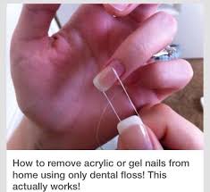 Remove Acrylic Nails By Dental Floss Remove Acrylic Nails Take Off Acrylic Nails Acrylic Nails At Home