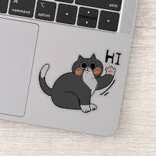 Stickers are opaque designs stuck to a surface with a light glue, like the minecraft laptop sticker set. Cat Says Hi Sticker Zazzle Com Vinyl Stickers Laptop Design Your Own Stickers Custom Stickers