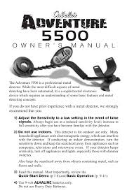 The elite 2200 is aprofessional metal detector. Bounty Hunter Adventurer 5500 Owner S Manual Manualzz
