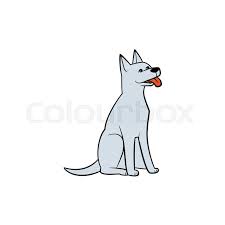 Step by step drawing tutorial on how to draw a sitting dog. Funny Grey House Dog Puppy Sitting Stock Vector Colourbox